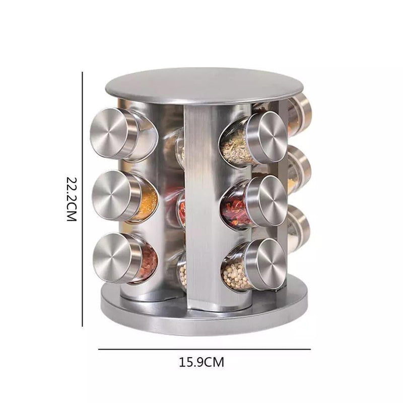 Porta Tempero Giratório Inox 12 Potes Casa e Jardim - Porta Tempero Giratório Inox 12 Potes KITO MAGAZINE 