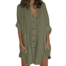 Saída de banho chemise Antônia Vestuari Feminino - Saída de banho chemise Antônia KITO MAGAZINE Verde militar P 