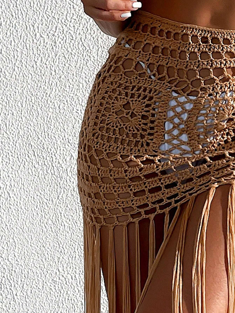 Saída de Praia de Crochê Ipanema Saída de Praia de Crochê Ipanema Kito Magazine PP Bronze 