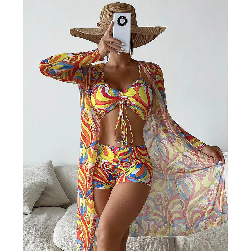 Saída de Praia Lívia + Biquíni Saída de Praia Lívia+ Biquíni KITO MAGAZINE Amarelo P 