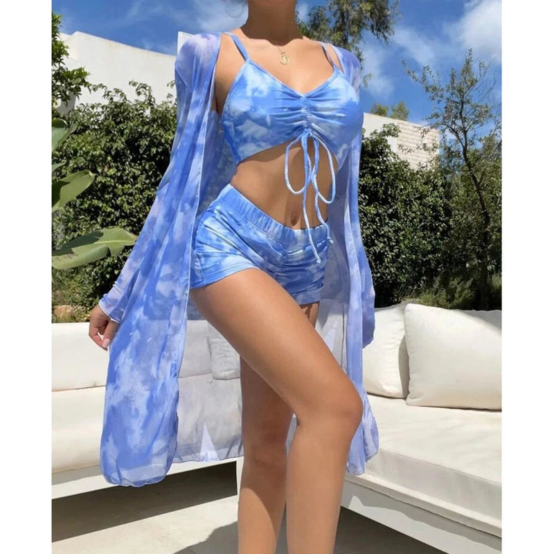 Saída de Praia Lívia + Biquíni Saída de Praia Lívia+ Biquíni KITO MAGAZINE Azul Claro P 