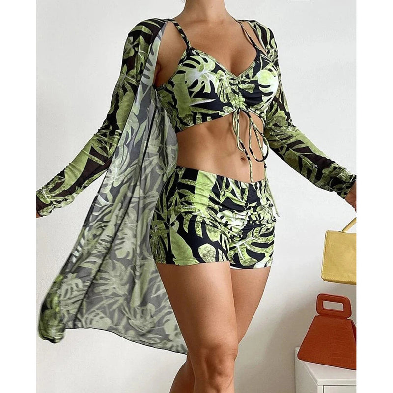 Saída de Praia Lívia + Biquíni Saída de Praia Lívia+ Biquíni KITO MAGAZINE Verde Escuro P 