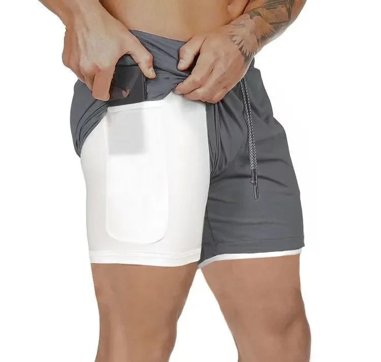 Shorts Masculino DryFit Com Compressão + [BRINDE EXCLUSIVO] Shorts Masculino DryFit Com Compressão + [BRINDE EXCLUSIVO] KITO MAGAZINE Cinza M 