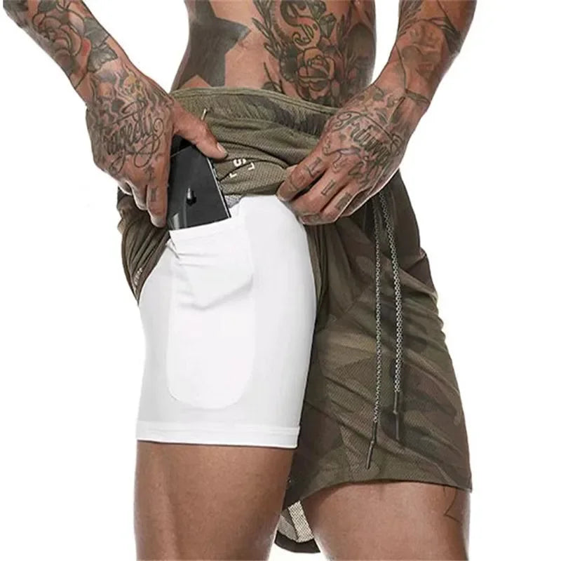 Shorts Masculino DryFit Com Compressão + [BRINDE EXCLUSIVO] Shorts Masculino DryFit Com Compressão + [BRINDE EXCLUSIVO] KITO MAGAZINE Verde Militar M 