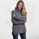 Suéter Feminino Suelen Tricô Gola Alta Casacos Femininos - Suéter Feminino Suelen Tricô Gola Alta - Conforto e Elegância para Todos os Looks Kito Magazine Cinza P 