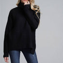 Suéter Feminino Suelen Tricô Gola Alta Casacos Femininos - Suéter Feminino Suelen Tricô Gola Alta - Conforto e Elegância para Todos os Looks Kito Magazine Preto P 