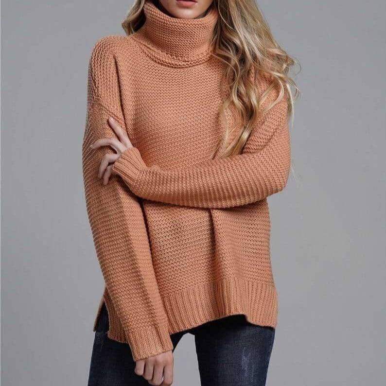 Suéter Feminino Suelen Tricô Gola Alta Casacos Femininos - Suéter Feminino Suelen Tricô Gola Alta - Conforto e Elegância para Todos os Looks Kito Magazine Rosê P 