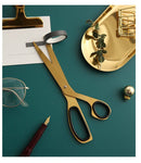 Tesoura de Aço Inoxidável Dourada Escritório - Tesoura de Aço Inoxidável Dourada KITO MAGAZINE 