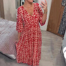 Vestido Longo Floral com Decote V + [Brinde exclusivo] Vestido Longo Floral com Decote V KITO MAGAZINE 