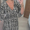 Vestido Longo Floral com Decote V + [Brinde exclusivo] Vestido Longo Floral com Decote V KITO MAGAZINE Preto P 